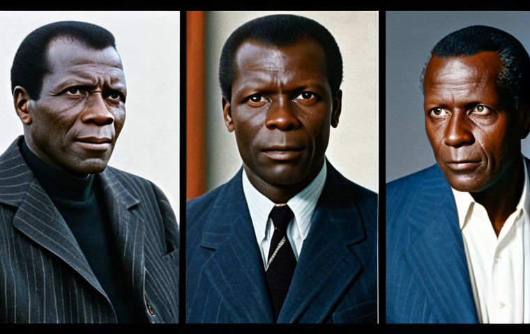 바하마 출신 가수 및 배우 - Here are three detailed image prompts in English, based on the provided text about Sidney Poitier: