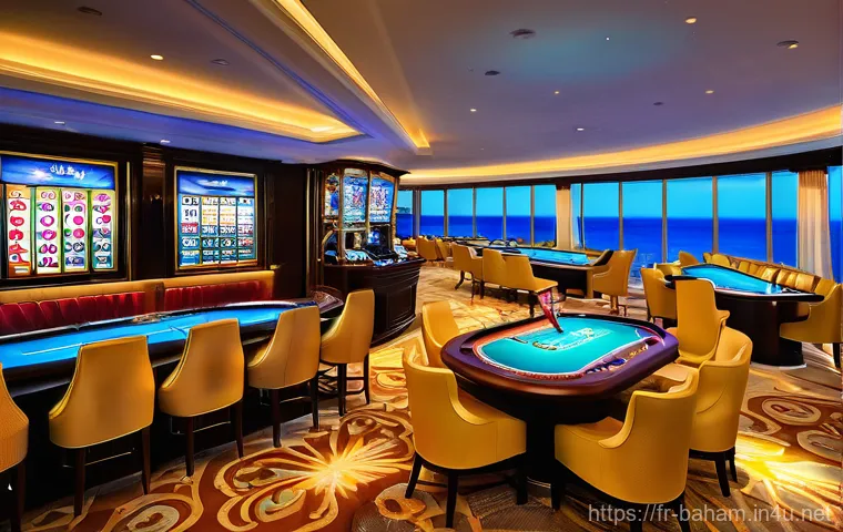 바하마 카지노 여행 - **Baha Mar Casino: Oceanfront Elegance**
    "A stunning, high-angle interior view of the Baha Mar C...