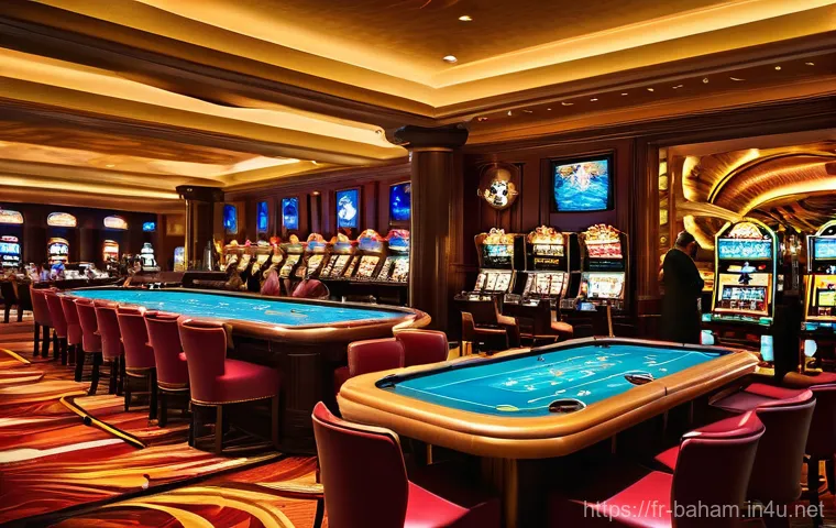 바하마 카지노 여행 - **Baha Mar Casino: Oceanfront Elegance**
    "A stunning, high-angle interior view of the Baha Mar C...